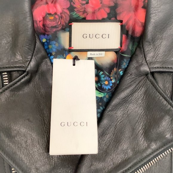 Gucci Black Leather Fringed Biker Jacket - Picture 4 of 4